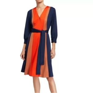 Colorblock Wrap Dress